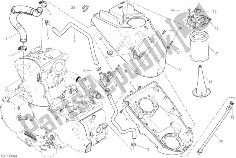 Todas as partes de Entrada De Ar - Respirador De óleo do Ducati Supersport S USA 937 2019